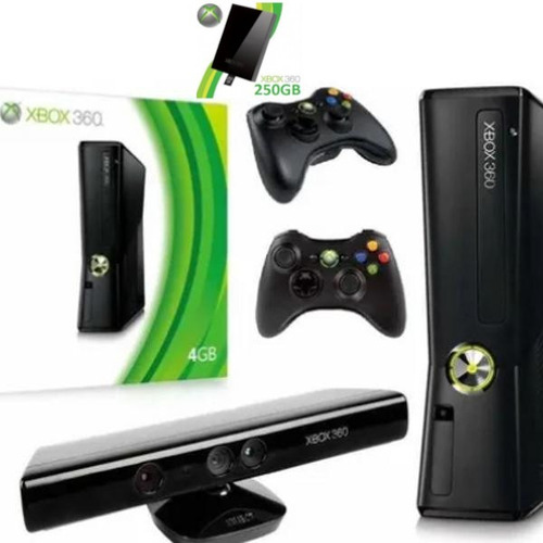 Xbox 360 C/ 2controles, Kineect, Hd, Hd , Console, Video Game
