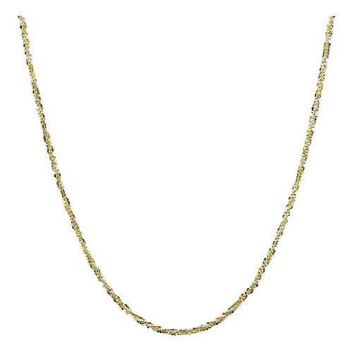 Cadena Oro Amarillo Blanco 14k Dama Tejido Margarita La 45cm