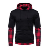 Moletom Com Capuz Xadrez Masculino 7g Outono E Inverno Cor C