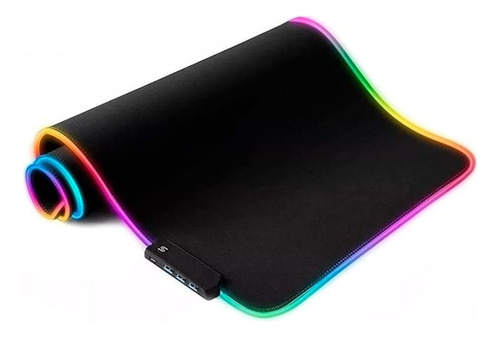 Porta Mouse Pad Gaming Pc Luz Rgb 80x30cm Con 3 Puertos Usb 