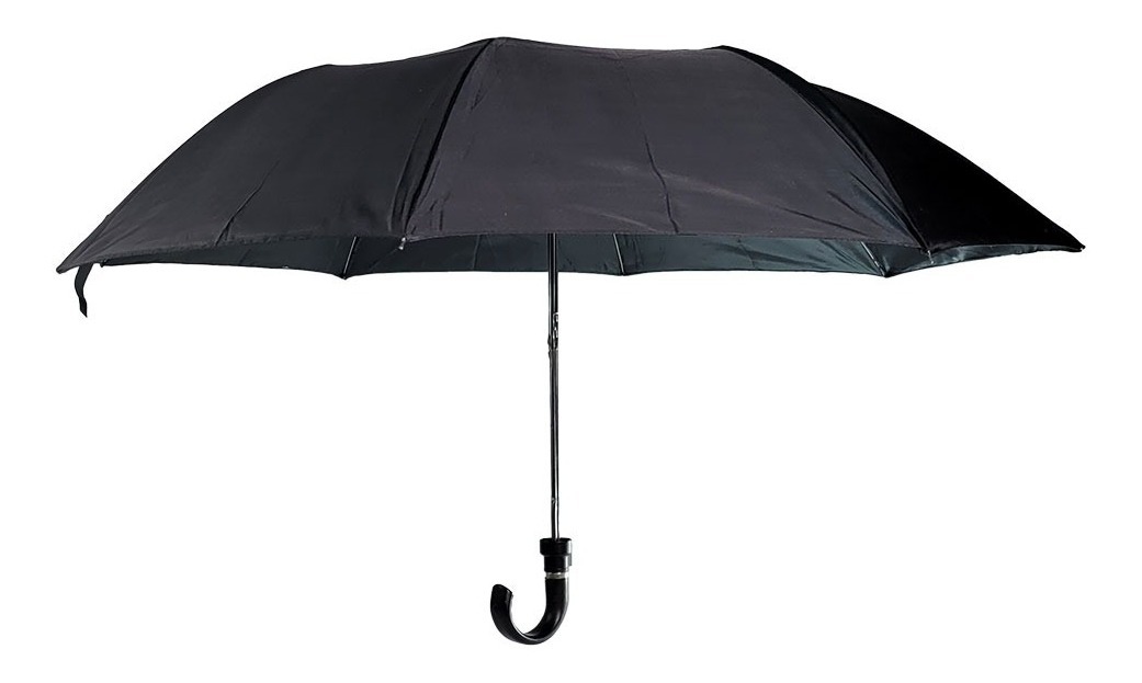 Paraguas mango curvo Negro