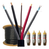 Kit Cabo Rack Móvel 5 Vias 20 Metros E Plug Rca