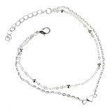 Pulsera De Plata Tobilleras De Acero Inoxidable Love Heart C