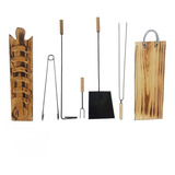 Juego Asador Set De Asado Tabla 48x20 Cm + Accesorios X 6 Unidades Herramientas