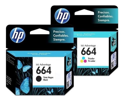 Combo Cartuchos Hp 664 Negro + 664 Color Original Sin Vencer