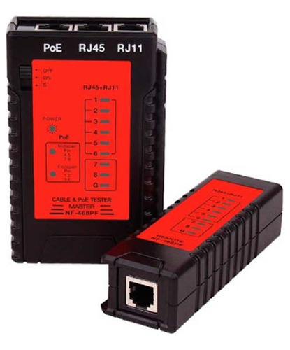 Testador De Cabos Rj11 /rj45 Cat.3, 5e, 6, 6a Com Poe 12/48v