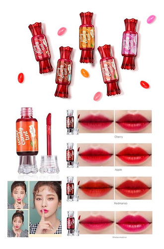 Pack 6 Tintas Lip Gloss De Labios Modelo Candy Dulce