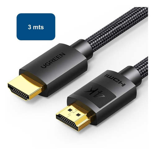 Cable Hdmi 2.0 4k Modelo Hd119 3mts Ugreen