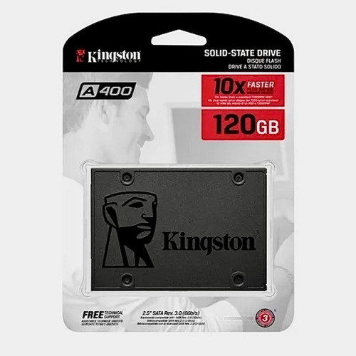 Ssd Disco Solido Kingston A400 120gb Cor Preto