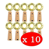 Pack X10 Luces Corcho Hada Alambre Micro Led Boda Calido