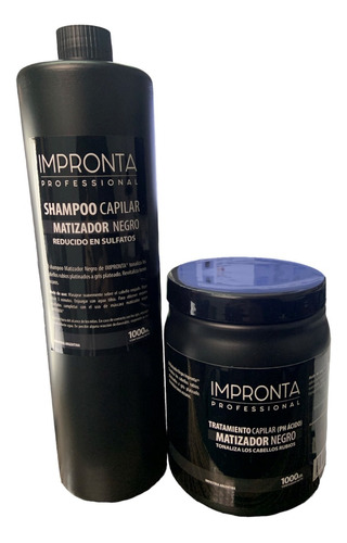 Shampooo Y Mascara Matizador Negro Phacido Impronta X 1000ml