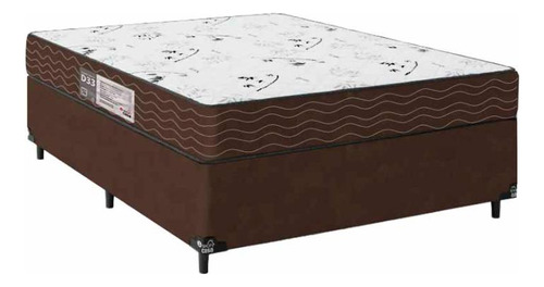 Cama Box Viúva + Colchão D33 One Face - Suede Marrom