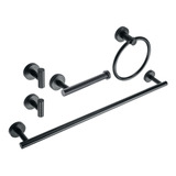 Set De 5 Accesorios Para Baño Negro Mate Grand Fixtures -8l