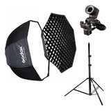 Kit Softbox Godox 120cm Grid C Colmeia Octabox Luz Contínua 110v/220v