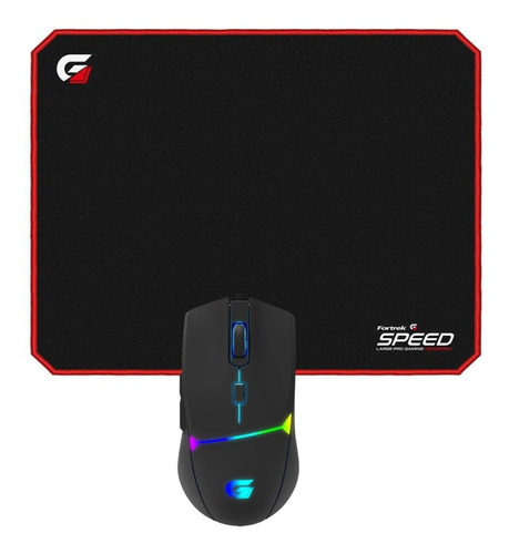 Mouse Gamer Crusader Rgb 7200dpi Preto + Mouse Pad Mpg101 