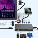 Dock Surface Pro 4/5/6 Usb Hub - Ethernet, 4k Hdmi, Vga,