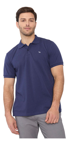 Polera Hombre Piqué M/c Navy Lisa Corona