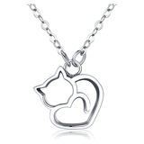 Rukyf, Collar De Gato De Plata De Ley 925 Para Mujer, Collar