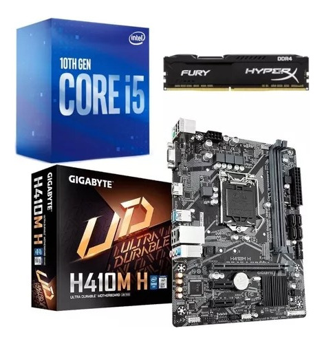 Kit Intel 10 Geração I5 10400f Gigabyte H410m-h 16gb 2666mhz