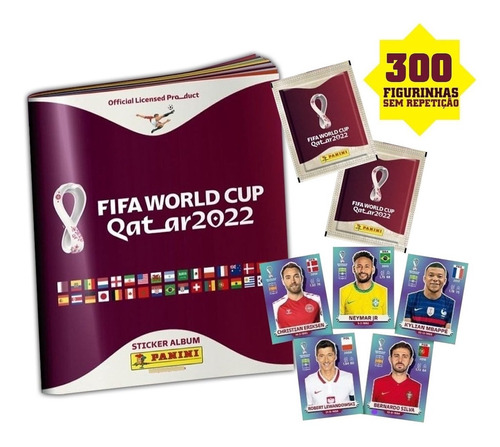 Copa 2022 Album Brochura Com 300 Figurinhas Sem Repetições