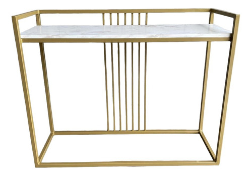 Mesa Lateral De Ferro Dourado Aparador Modelo Luxo 1,20x35