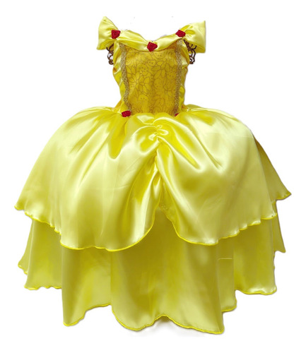 Vestido Fantasia Infantil Princesa Bela