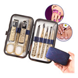 Kit Alicate Unha Cortador Cuticula Manicure Tesoura 9 Peças