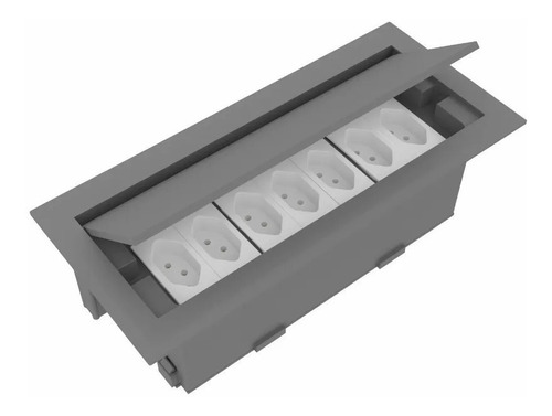 Caixa De Tomada Embutir Bancada E Mesa Com 7 Tomadas - Cx07f