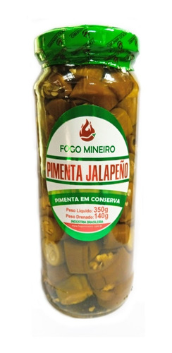 Pimenta Jalapeño Verde Conserva Fatiada Fogo Mineiro 350g