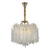 Lustre Pendente Sala Teto Cristal Luxuoso Moderno E14x12 