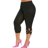 Leggings Deportivos Con Dobladillo Recortado De Talla Grande