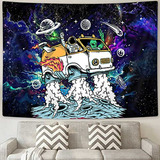 Tapestry Espacial Divertido Para Decoración Dormitorio