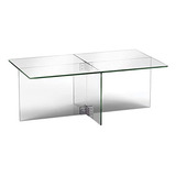 Mesa De Centro Henn&hart, Talla Única, Vidrio Transparente, 