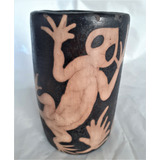 Lapicero Portalapiz Ceramica Etnico Gecko/lagartija 12x7.5cm