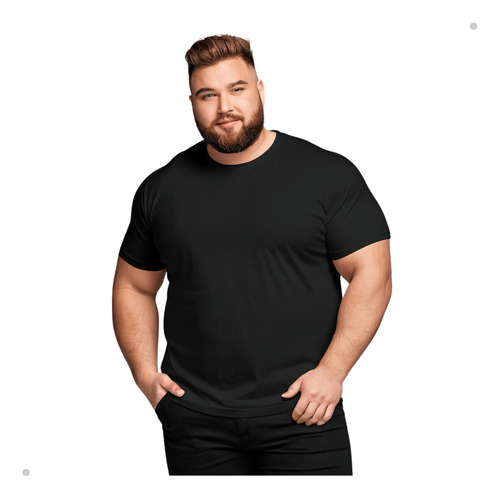 Camiseta Masculina Plus Size Básica Lisa Grande Dry Fit Fria