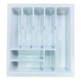Cubiertero Plastico Organizador Para Cajon 44 X 48 Cm Blanco