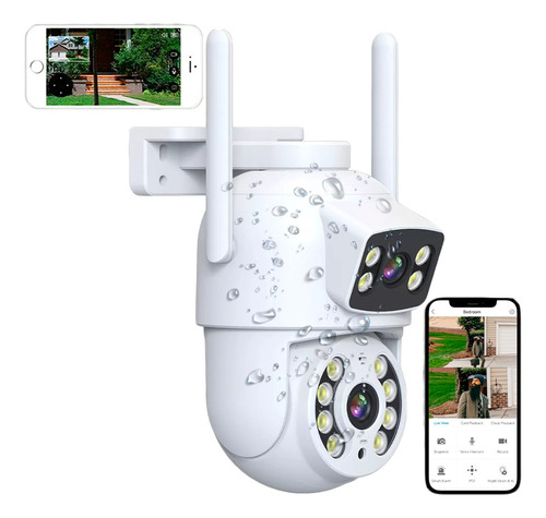 Camara Doble Lente Wifi Ptz Protección Seguridad Exterior