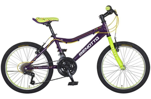 Bicicleta Benotto Montaña Melody R20 21v Niña Sunrace Fren V Color Morado/verde Claro Tamaño Del Cuadro Único