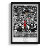 Quadro Nba Michael Jordan Chicago Bulls Moldura E Vidro A3 Cor Preto