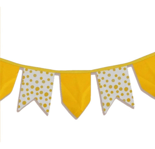 Banderin Vintage Amarillo Con Lunares 2.60 Mts