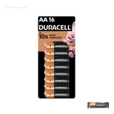 Pilha Aa Duracell Alcalina Pack Cartela 16 Unidades Pequena