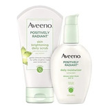 Kit Aveeno Positively Radiant- Hidratante Spf15 Y Exfoliante