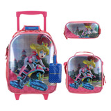 Kit Mochila Lonchera Lapicera Princesa Peach Kinder Vs4034