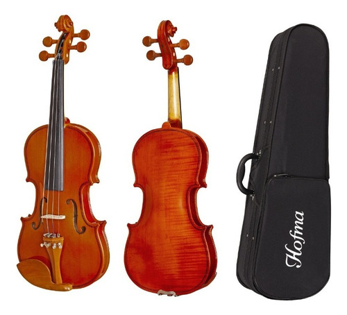 Violino Hofma Hve221 1/2 Arco Crina Animal Case Ajustado Cor Madeira