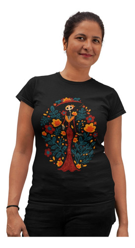 Playera Catrina Con Vestido/ Día De Muertos/ Dama/ Caballero