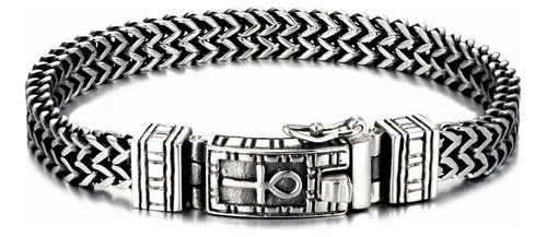 Brazalete Abierto Y Trenzado De Plata 925 Para Hombre