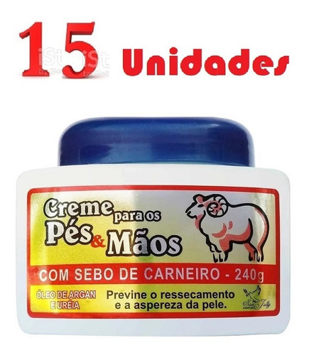 Atacado 15 Creme Para Pés E Mãos Sebo De Carneiro Sanjully