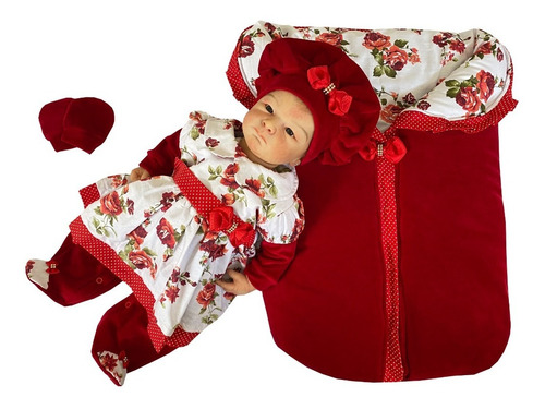 Kit Saída Maternidade Plush Menina Saco De Dormir Bebê