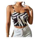 [nuevo] Lindo Top Trendy Cebra Animal Print Rayas