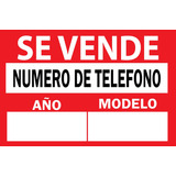 Aviso Letrero Autoadhesivo Stickers Se Vende  Auto